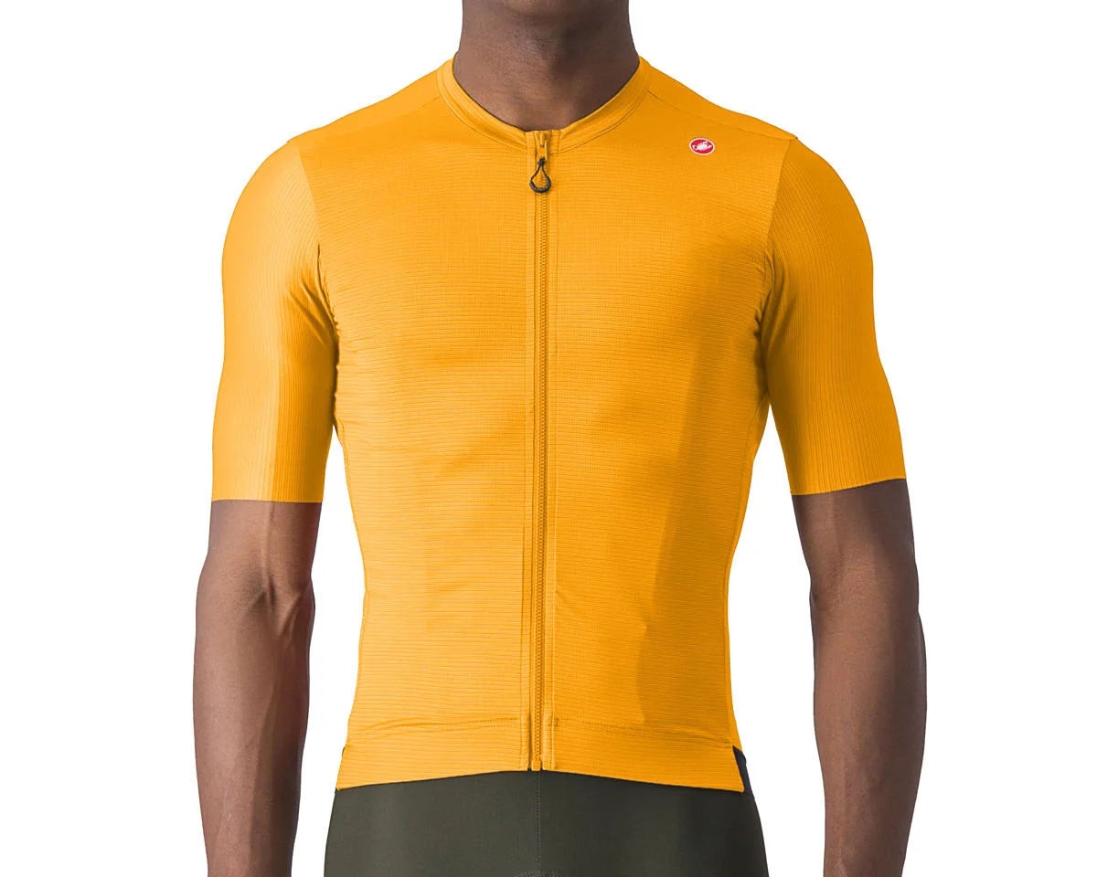 Castelli Espresso Short Sleeve Jersey (Vivid Orange/Dark Grey) (L)